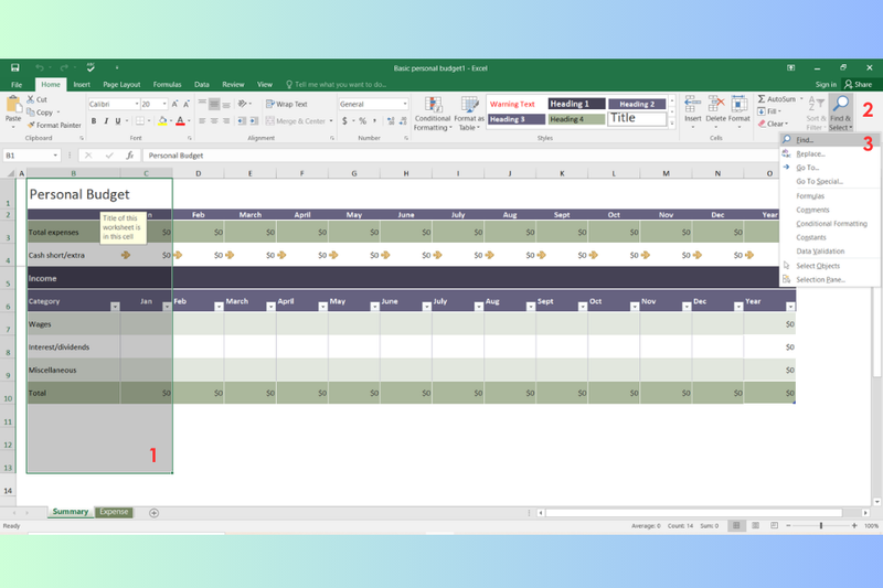 cách tìm ô trống Excel (2)