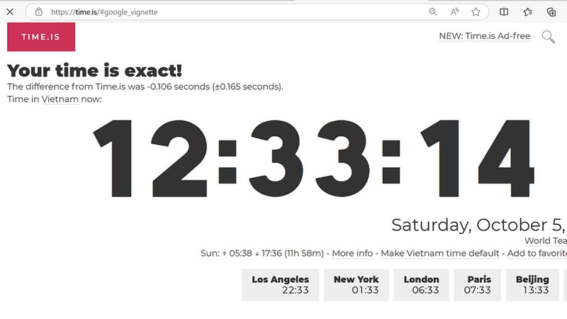 Website của Time.is