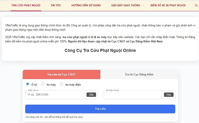 Cách tra cứu phạt nguội 2026 (ảnh 2)