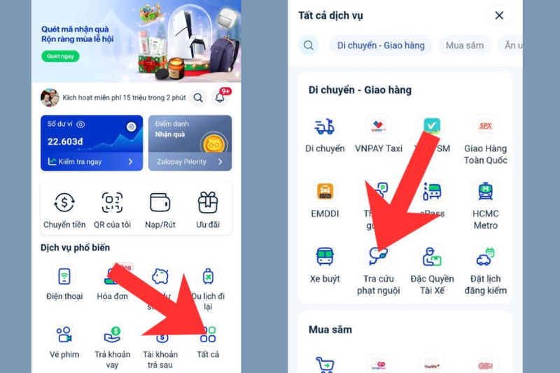 cách tra cứu phạt nguội trên ZaloPay (3)