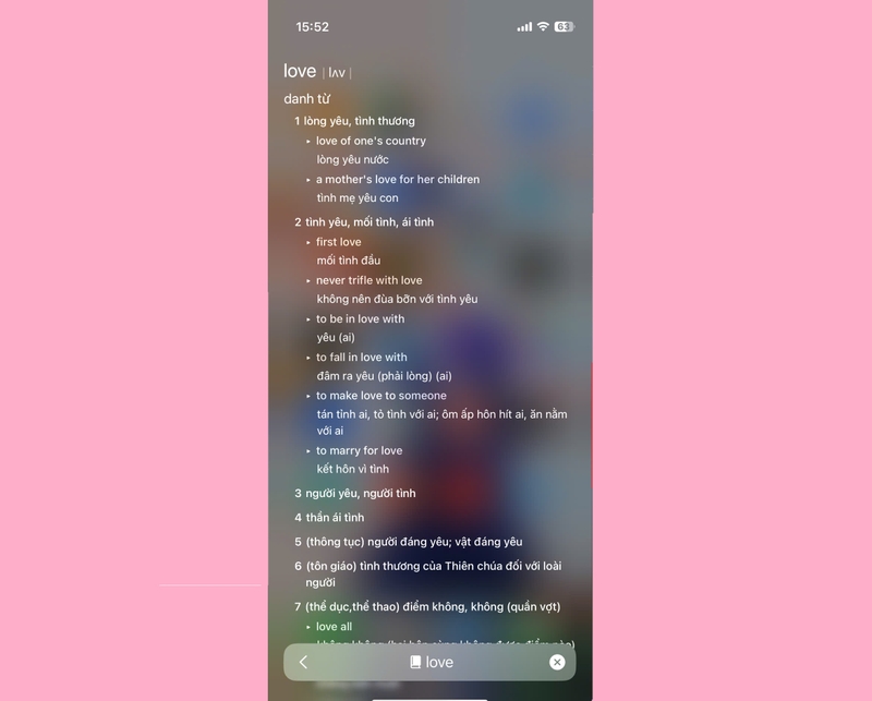 cách tra từ điển trực tiếp trên iPhone, iPad 4
