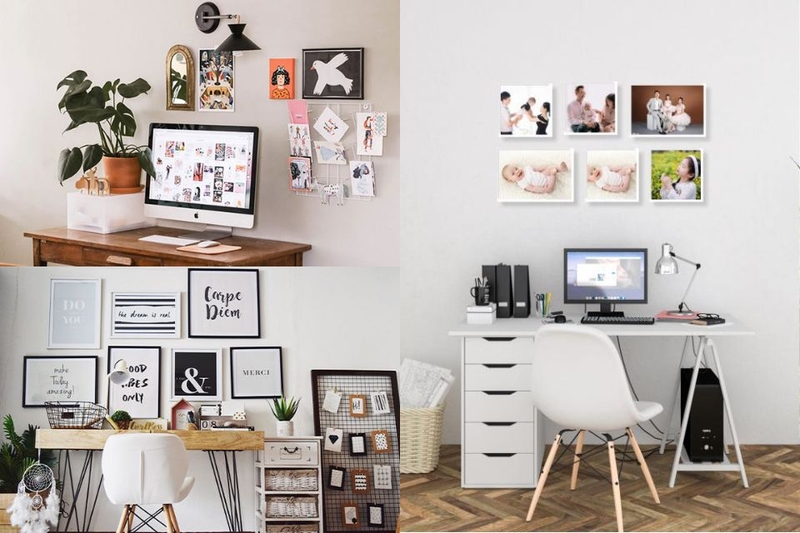 Cách trang trí bàn làm việc bằng tranh treo tường