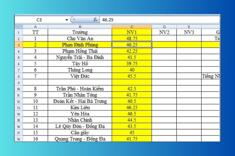 cách tự động nổi bật dòng cột trong excel hình 8