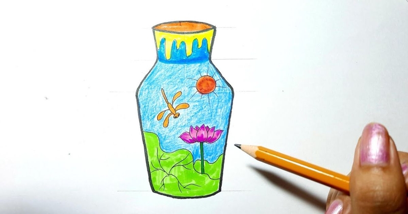 cách vẽ bình hoa 11