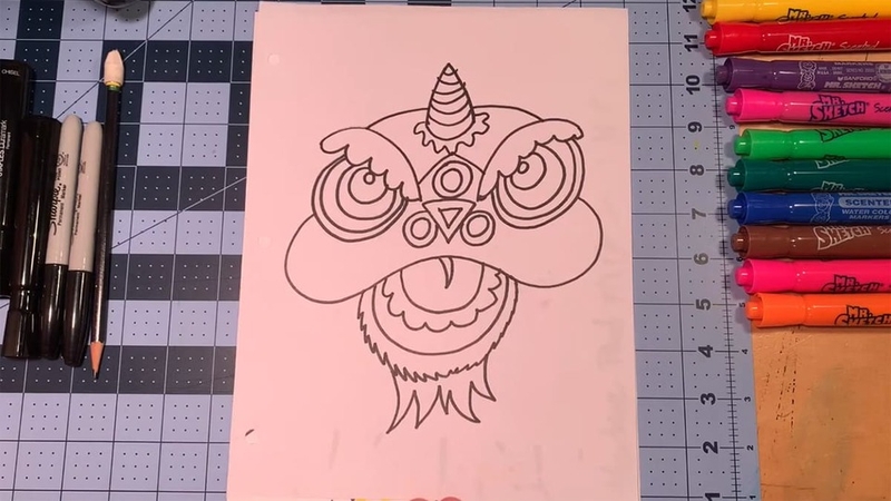 Trình tự các bước vẽ đầu lân