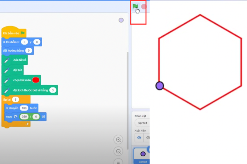 Cách vẽ hình lục giác trong Scratch (6)