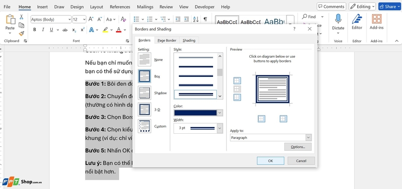 cách vẽ khung trong Word ảnh 7