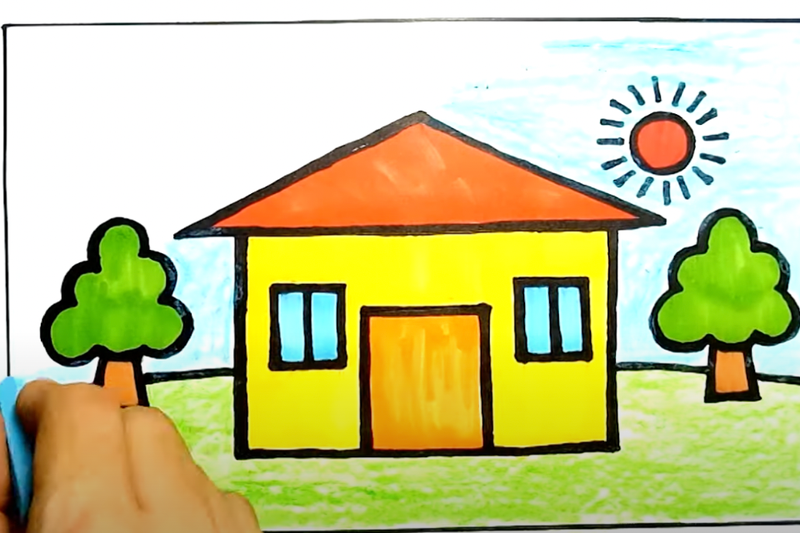 cách vẽ ngôi nhà (5)