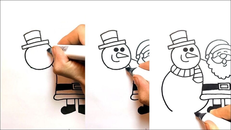 Vẽ người tuyết bên cạnh ông già Noel
