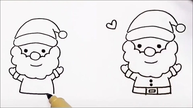 Vẽ tay ông già Noel đang giơ cao