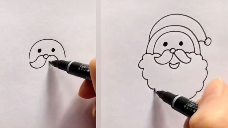 Phác thảo khuôn mặt và thân hình ông già Noel