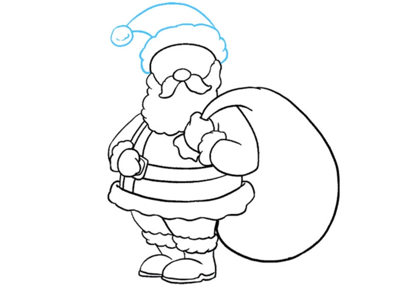 Trên đỉnh đầu vẽ mũ cho ông già Noel