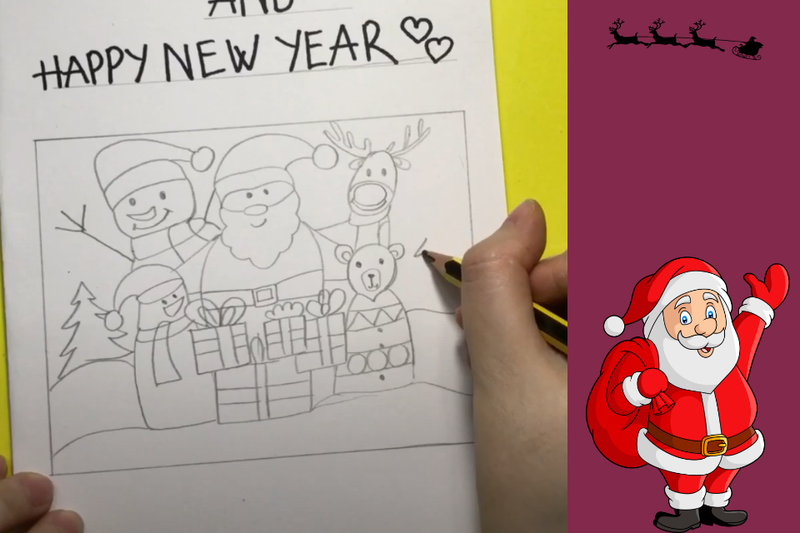 cách vẽ thiệp giáng sinh đơn giản (4)