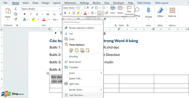 Cách viết chữ dọc trong Word ảnh 5