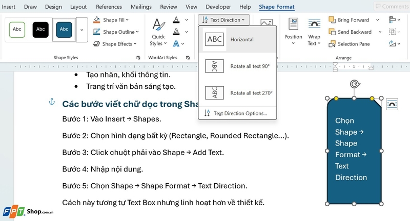 Cách viết chữ dọc trong Word ảnh 9