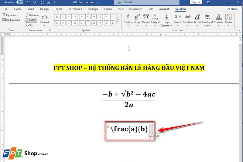 Viết công thức trong Word - Ảnh 08