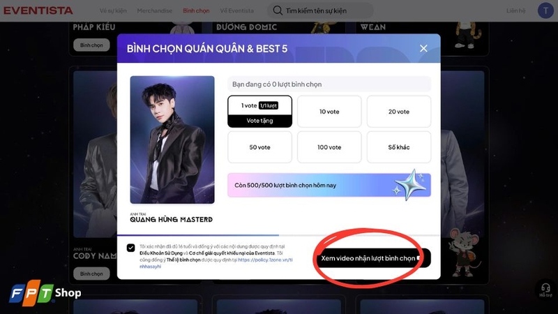 cách vote Tinh Hà Say Hi 7