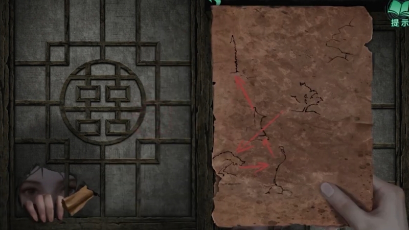 Trương Thuỵ dựa vào những ký tự trong mảnh giấy để mở hòn non bộ ngay vị trí sảnh giữa