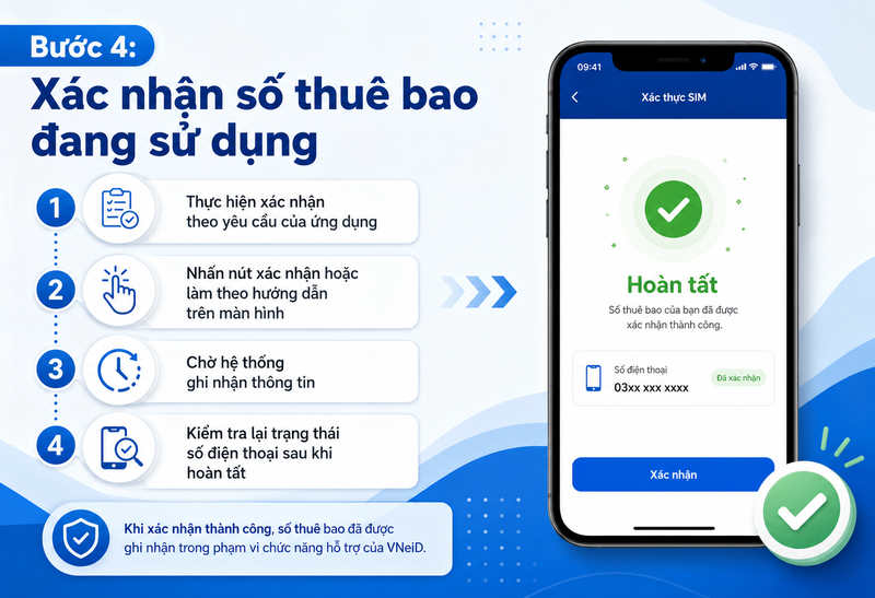 Cách xác thực SIM chính chủ trên VNeID chi tiết - bước 4