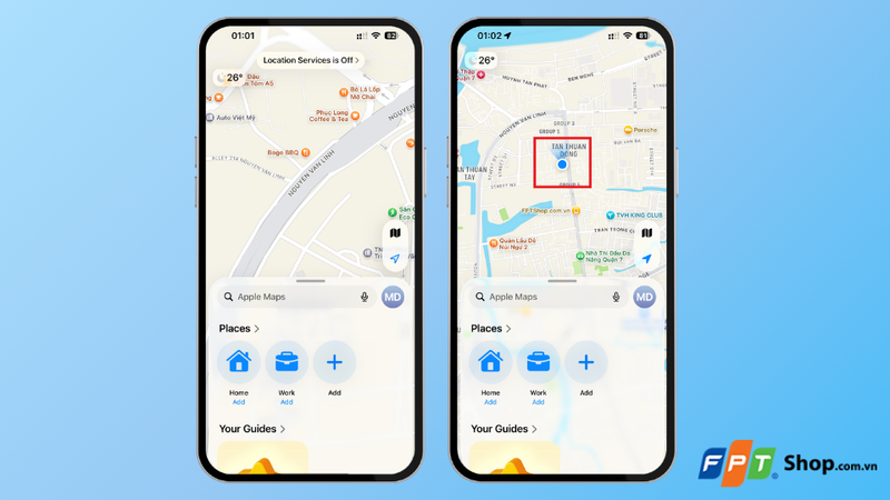 Cách xem vị trí hiện tại trên iPhone