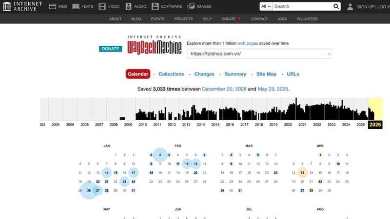 Cách xem bản lưu của Google bằng Wayback Machine