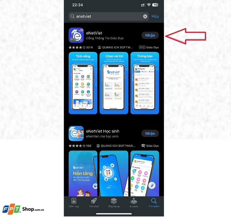 cách xem điểm enetviet 8