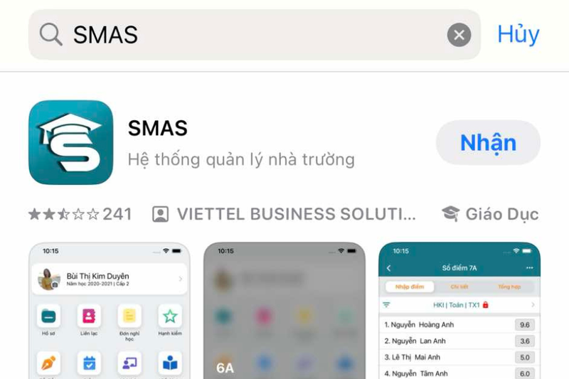 Cách xem điểm trên SMAS (1)