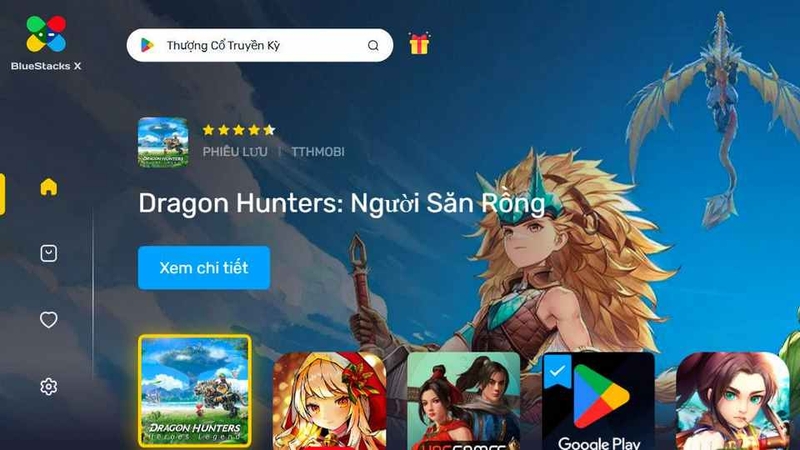 Mở phần mềm BlueStacks để tìm ứng dụng