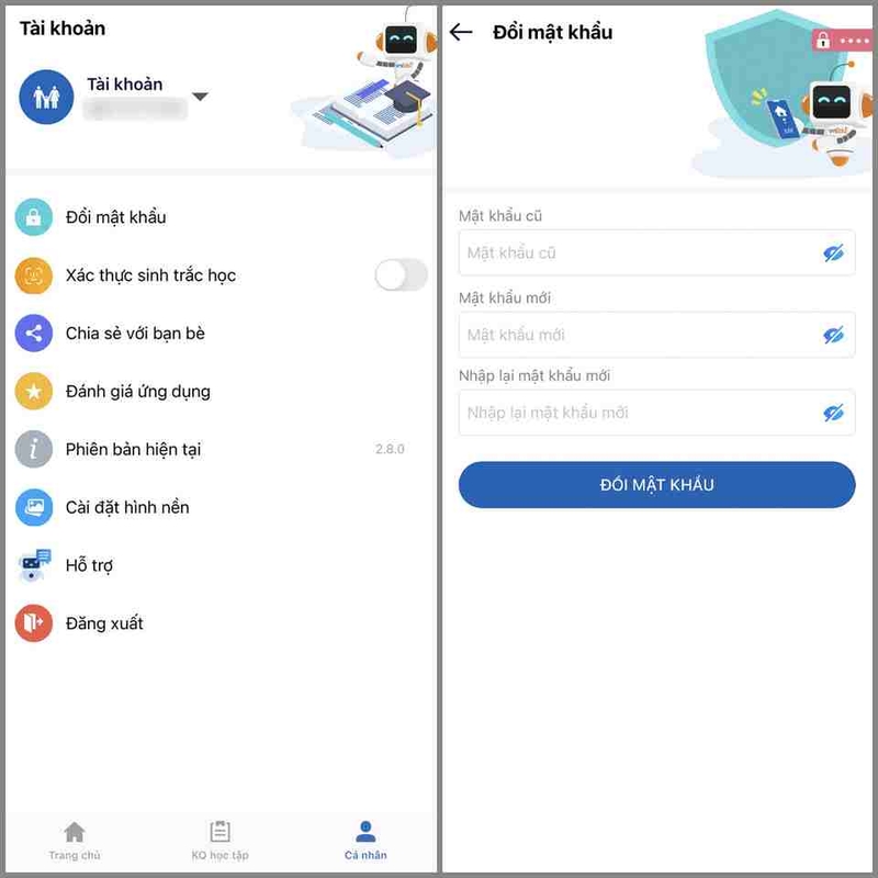 Xem xét các mục Cá nhân trên hệ thống