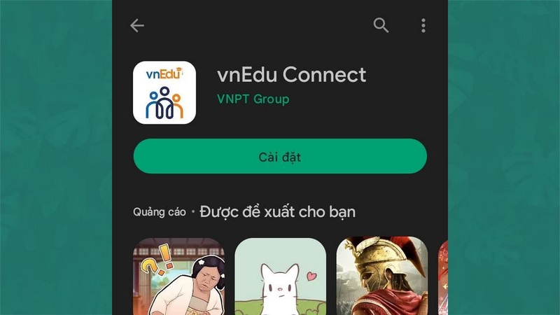 Nhấn vào mục tải hoặc cài đặt ứng dụng