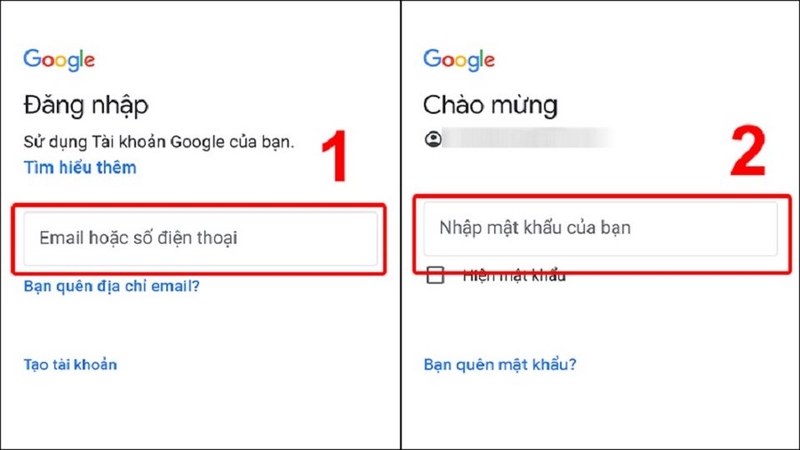 Đăng nhập vào tài khoản Gmail