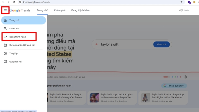 Vào mục Đang thịnh hành