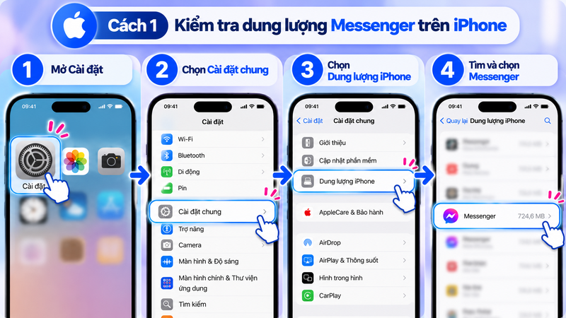 cách xóa bộ nhớ đệm Messenger 4