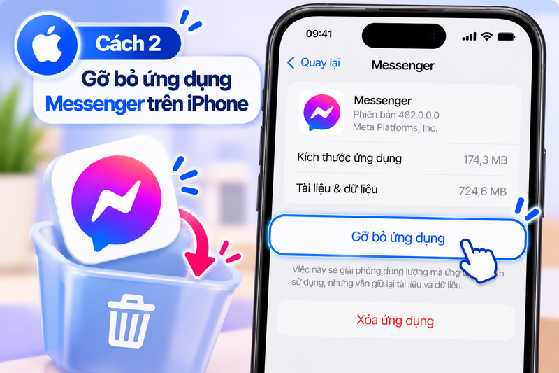 cách xóa bộ nhớ đệm Messenger 5