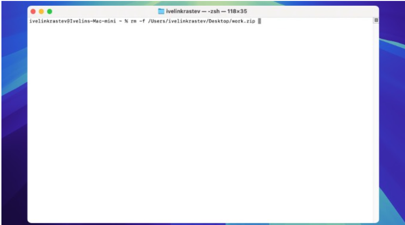xoa file bang lenh terminal