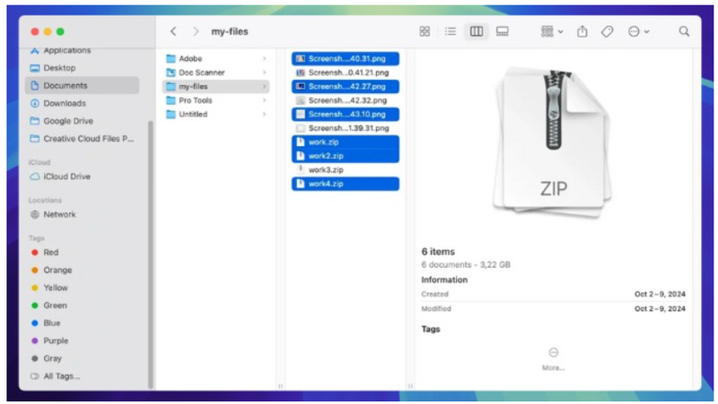 xoa nhieu file cung luc tren macbook