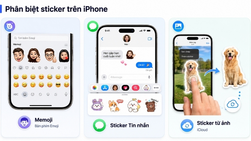 Phân biệt các loại sticker trên iPhone trước khi xoá