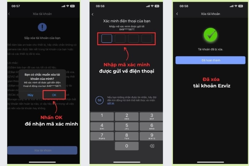 Bạn sẽ được yêu cầu nhập lại mật khẩu và mã xác minh