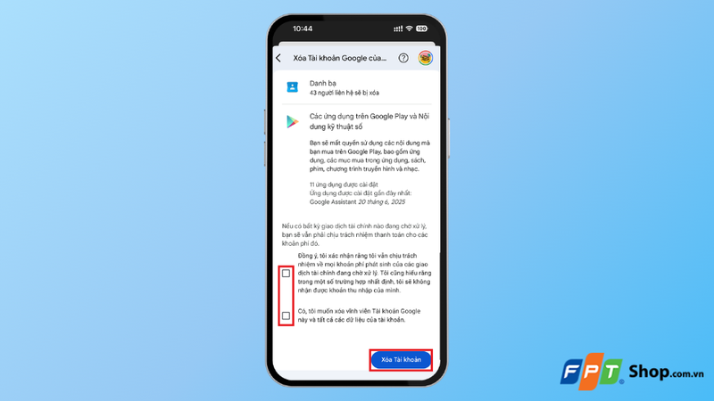Cách xóa tài khoản Google trên điện thoại 6