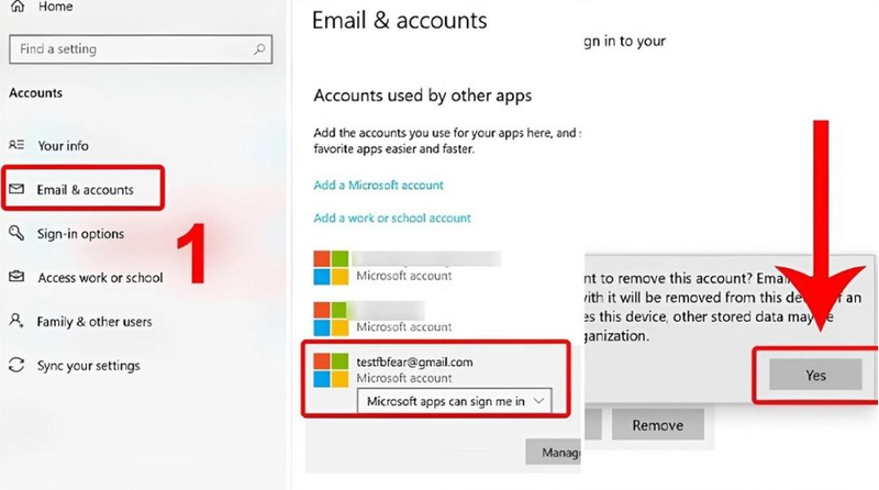 Cách xóa tài khoản Microsoft trên máy tính Win 10 4