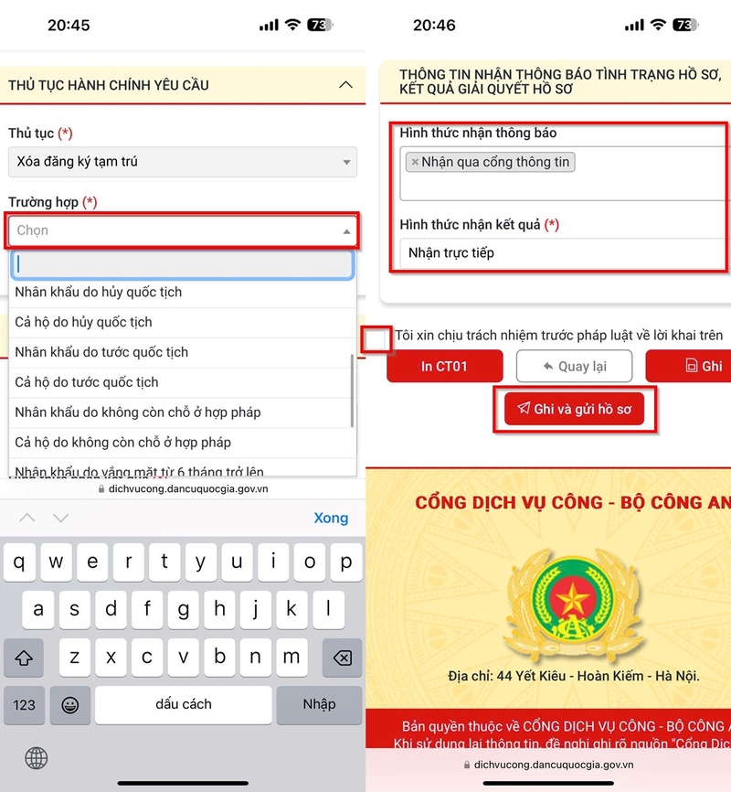 Cách xóa tạm trú online trên Dịch vụ công Quốc gia ảnh 3