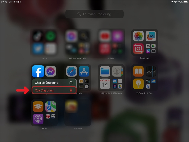 cách xóa ứng dụng trên iPad 4