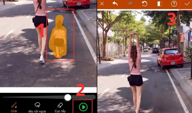 Bạn sử dụng ngón tay và tô lên vùng cần xóa