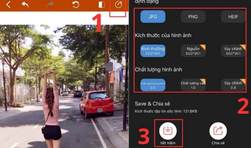 Bạn chọn các thiết lập lưu ảnh phù hợp với nhu cầu