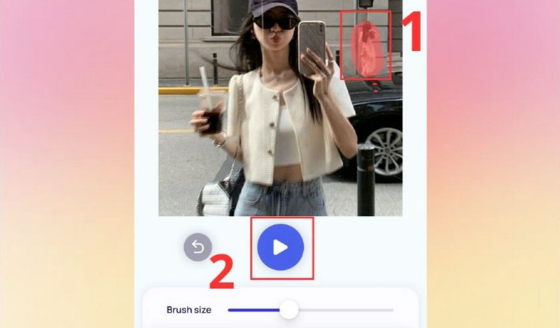 Sử dụng công cụ Eraser để bôi đen vùng đối tượng bạn muốn xóa khỏi ảnh