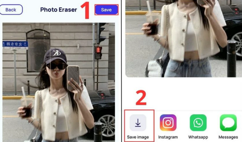 Hãy nhấn vào nút "Save" và chọn "Save image" để lưu ảnh