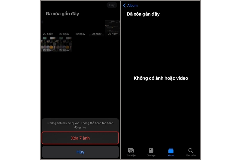 Cách xóa vĩnh viễn ảnh trên iPhone hình 7
