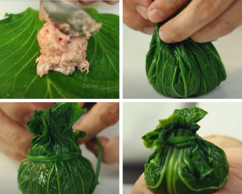 cải bẹ xanh nhồi thịt (ảnh 4)