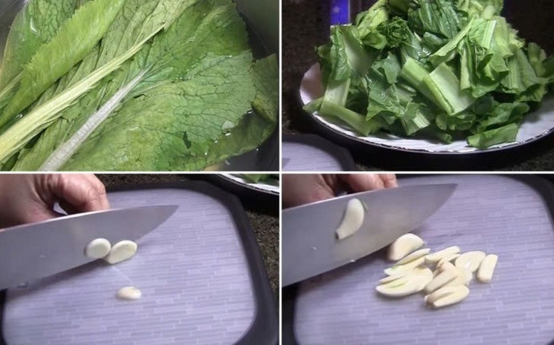 cải bẹ xanh xào tỏi ảnh 3