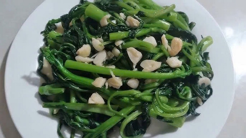 cải bẹ xanh xào tỏi ảnh 5